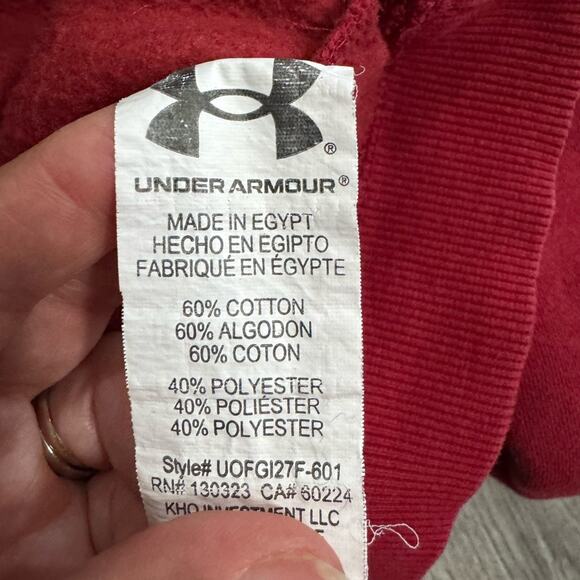 Under Armour Red / Black Fleece Hoodie & Sweat Pants Set Size Small - Picture 5 of 9